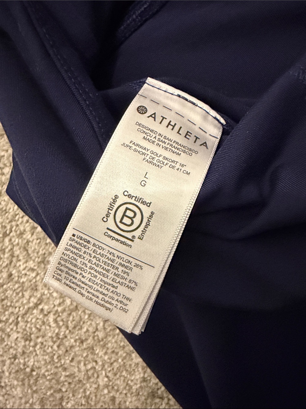 Athleta Fairway Navy Blue 16 inch Golf Skort - Picture 9 of 9